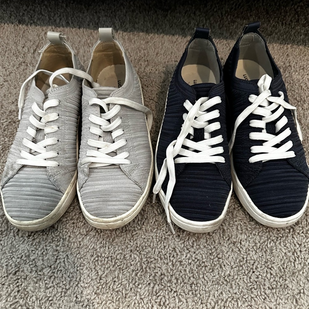 Lucky Brand Gray and Black Sneakers Lightweight Casual Style